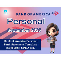 Bank of America Pesonal Bank Statement Template – Sept 2025